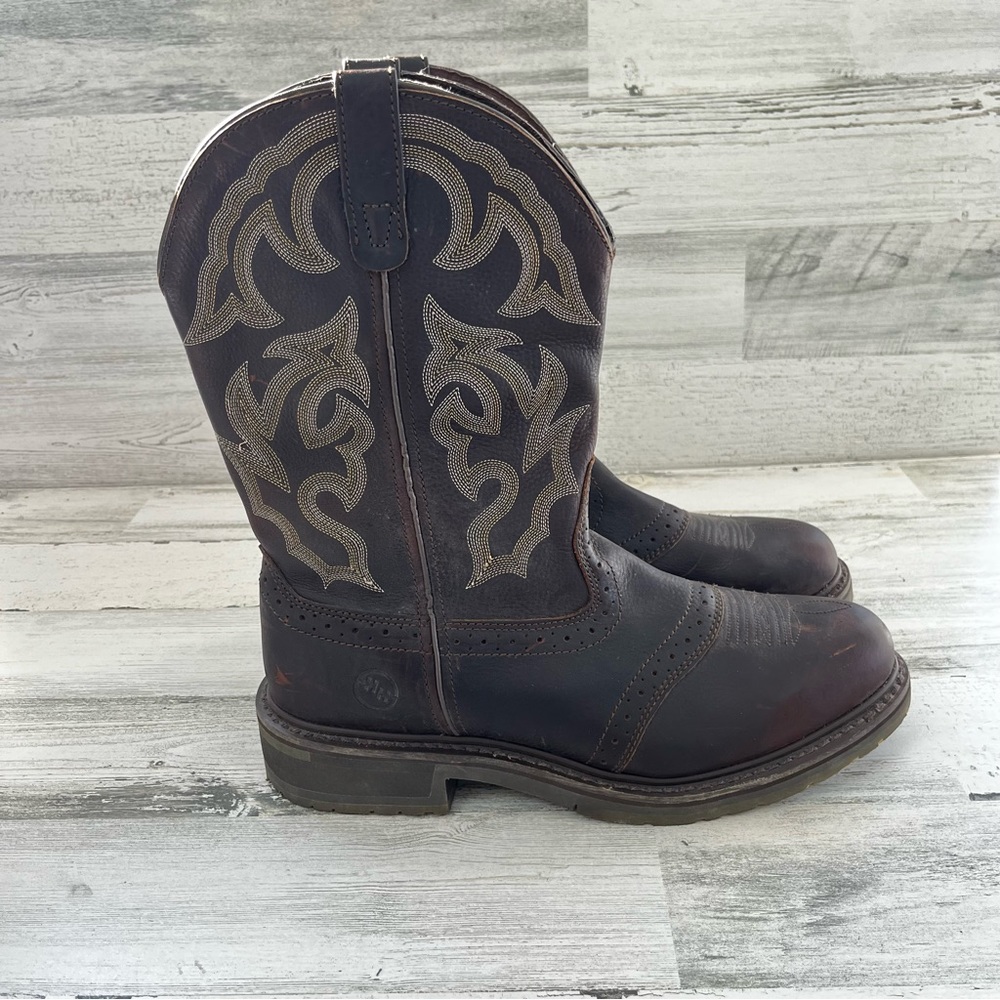 Double H Men’s Size 12D Work/Roper Round Toe Western Boots Pull On
